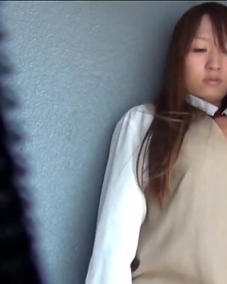 Japanese teen gives head and rides