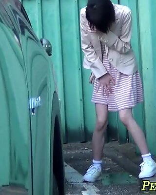 Asian ladies pee outdoors