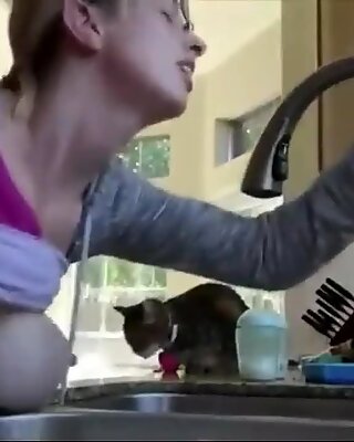 Busty Cheating Wife Banged On Kitchen Counter